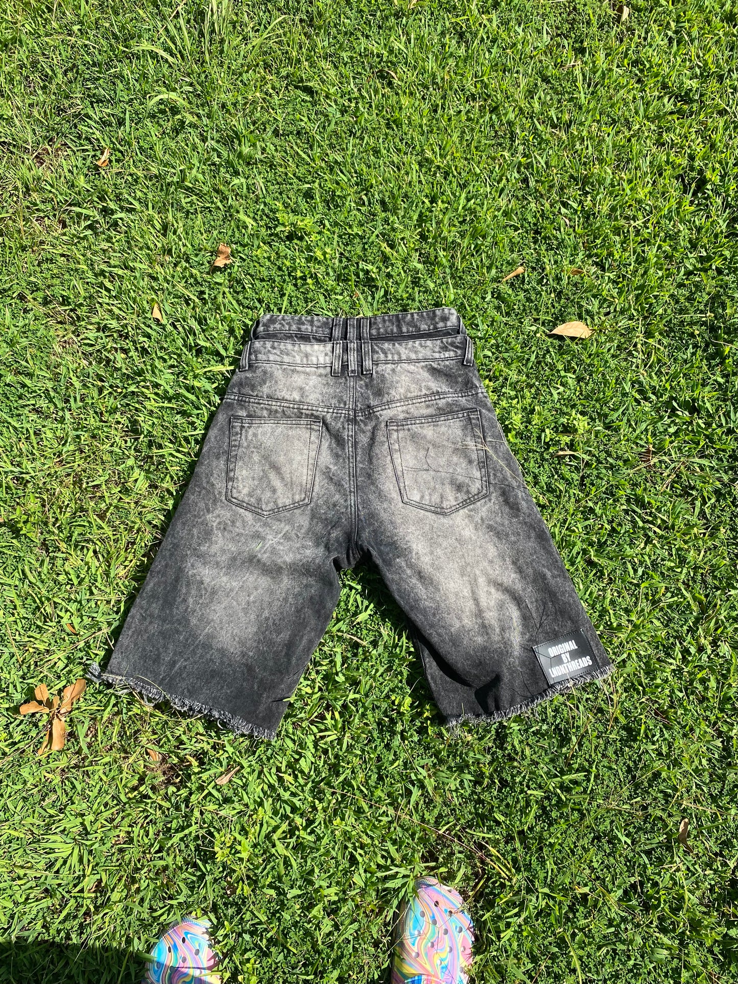“LNDN” RHINESTONE JORTS